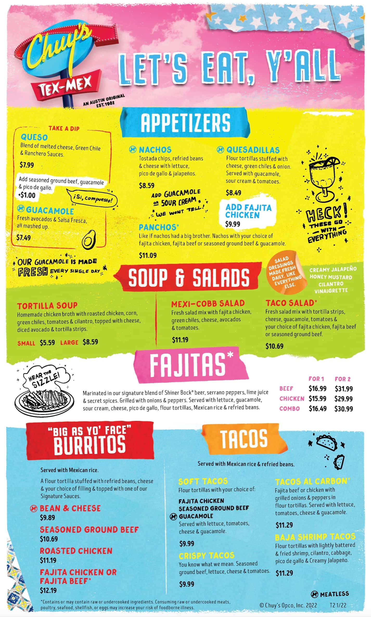 Chuy's Menu With Prices