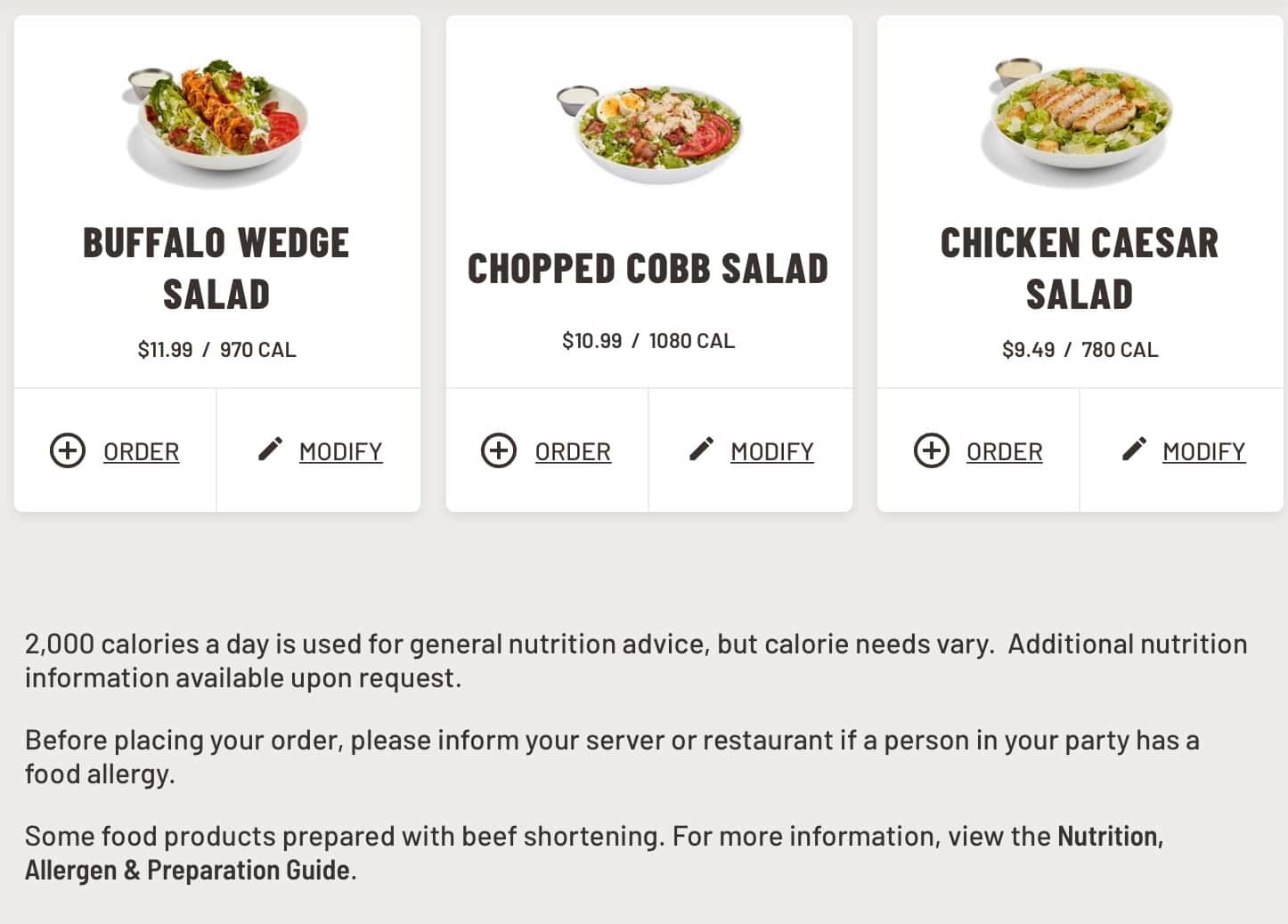 Buffalo Wild Wings Anchorage Greens Menu