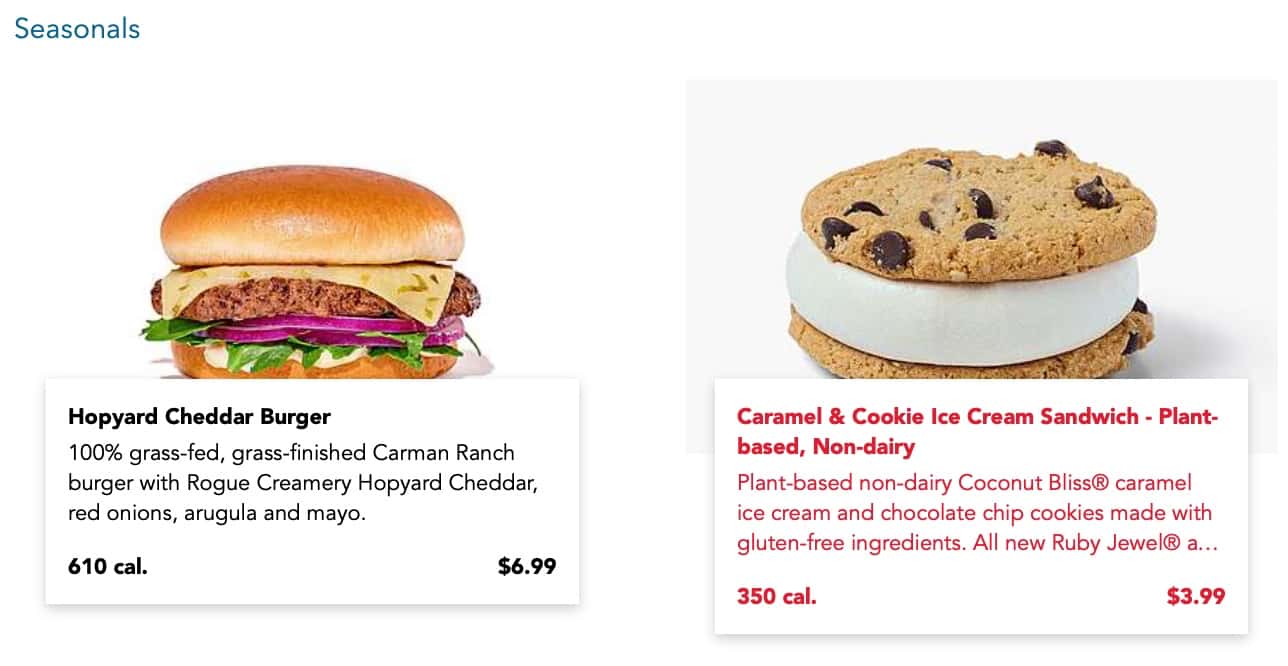 Burgerville Seasonal Menu