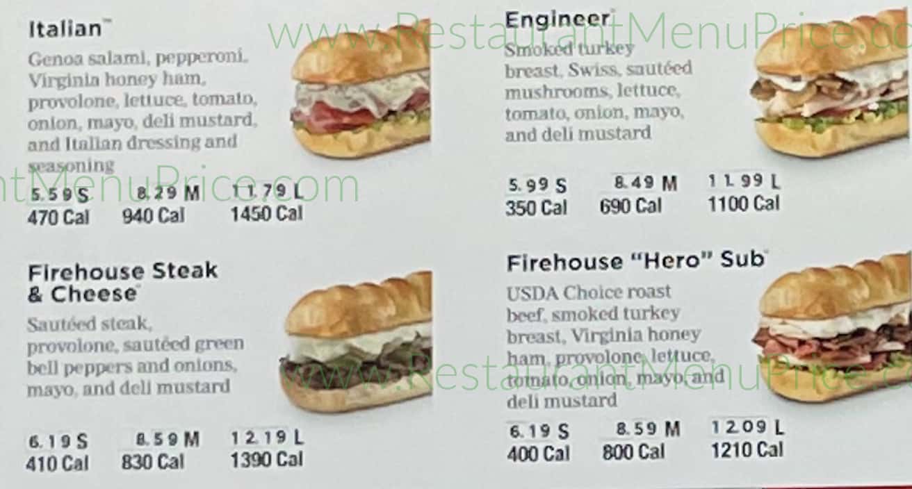 Firehouse Subs Anchorage Specialty Subs Menu