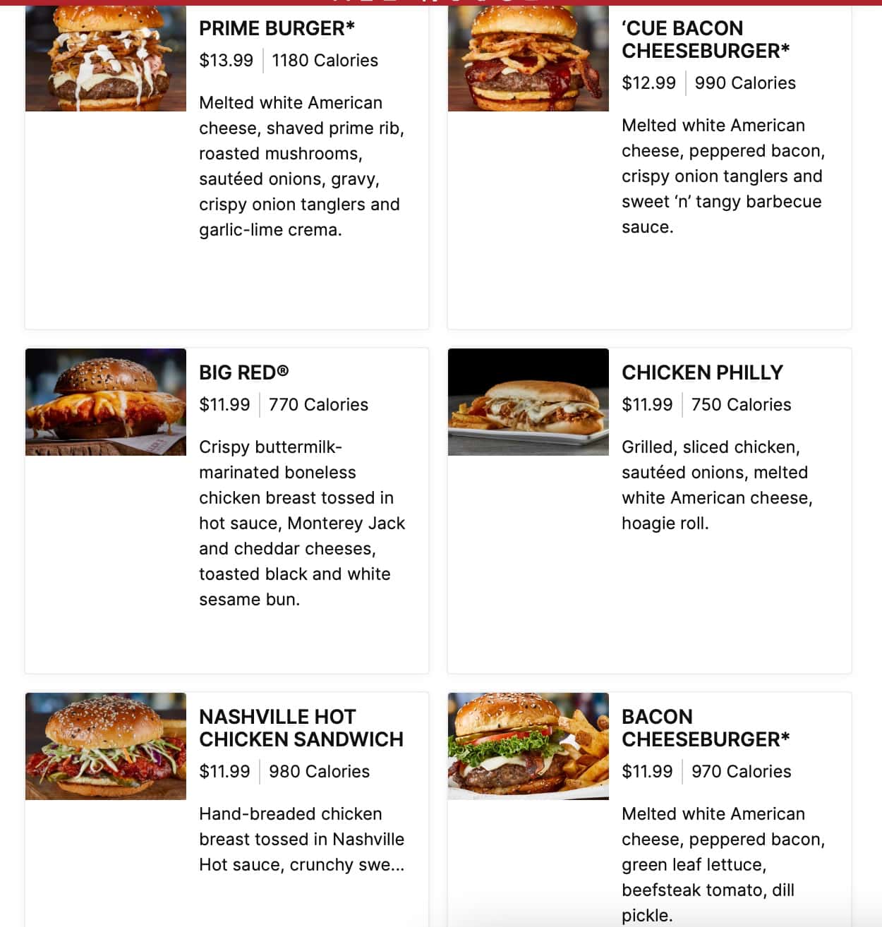 Miller's Ale House Burgers and Sandwiches Menu
