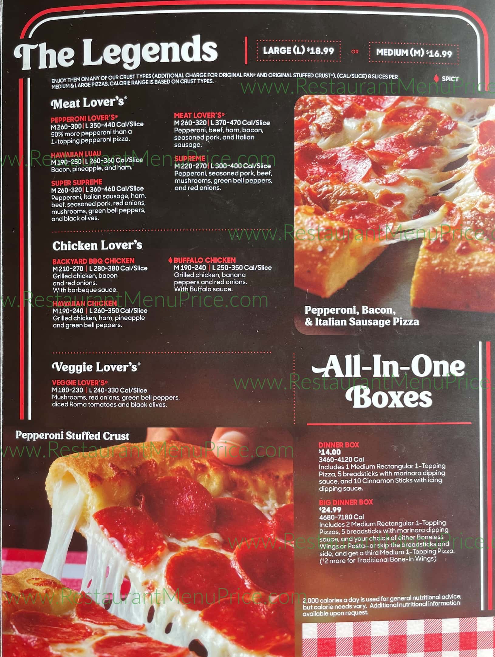 Pizza Hut Pizza Menu with Prices