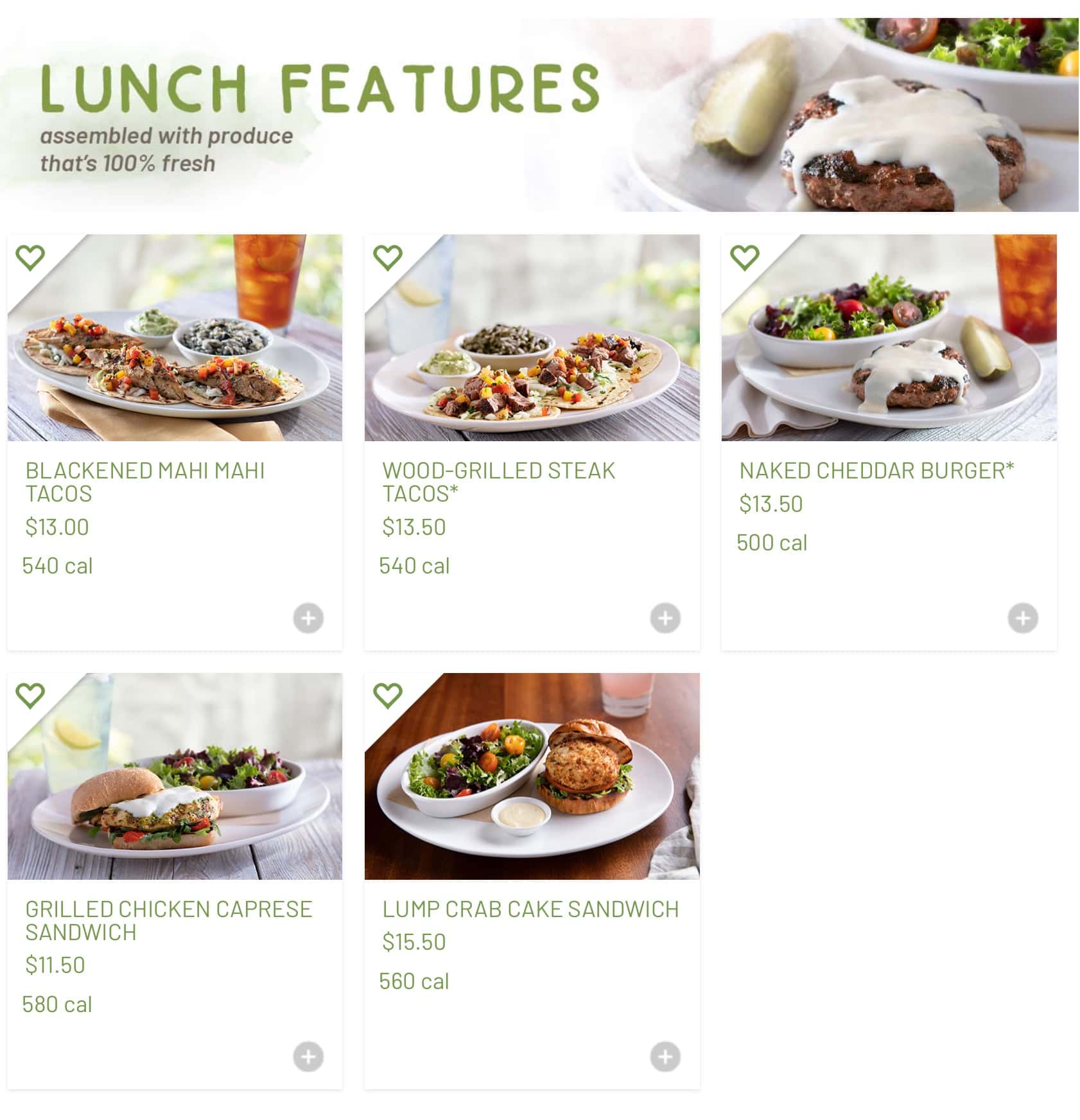 Seasons 52 Lunch Menu