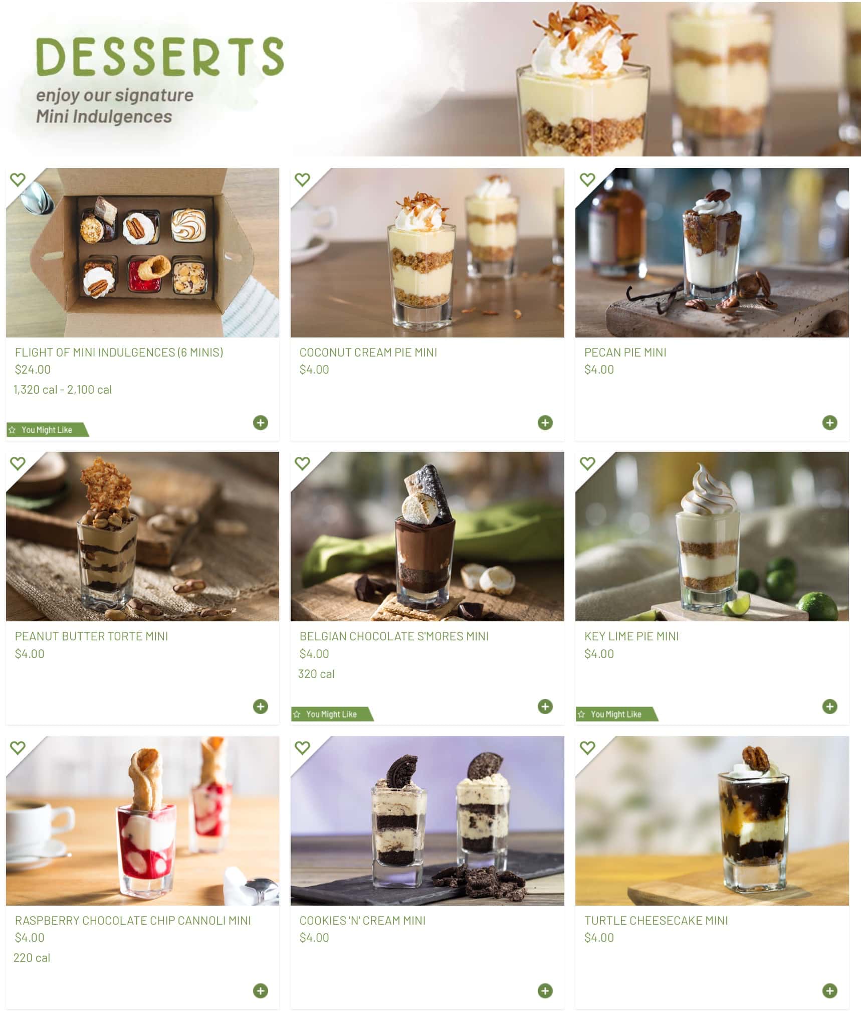 Seasons 52 Desserts Menu