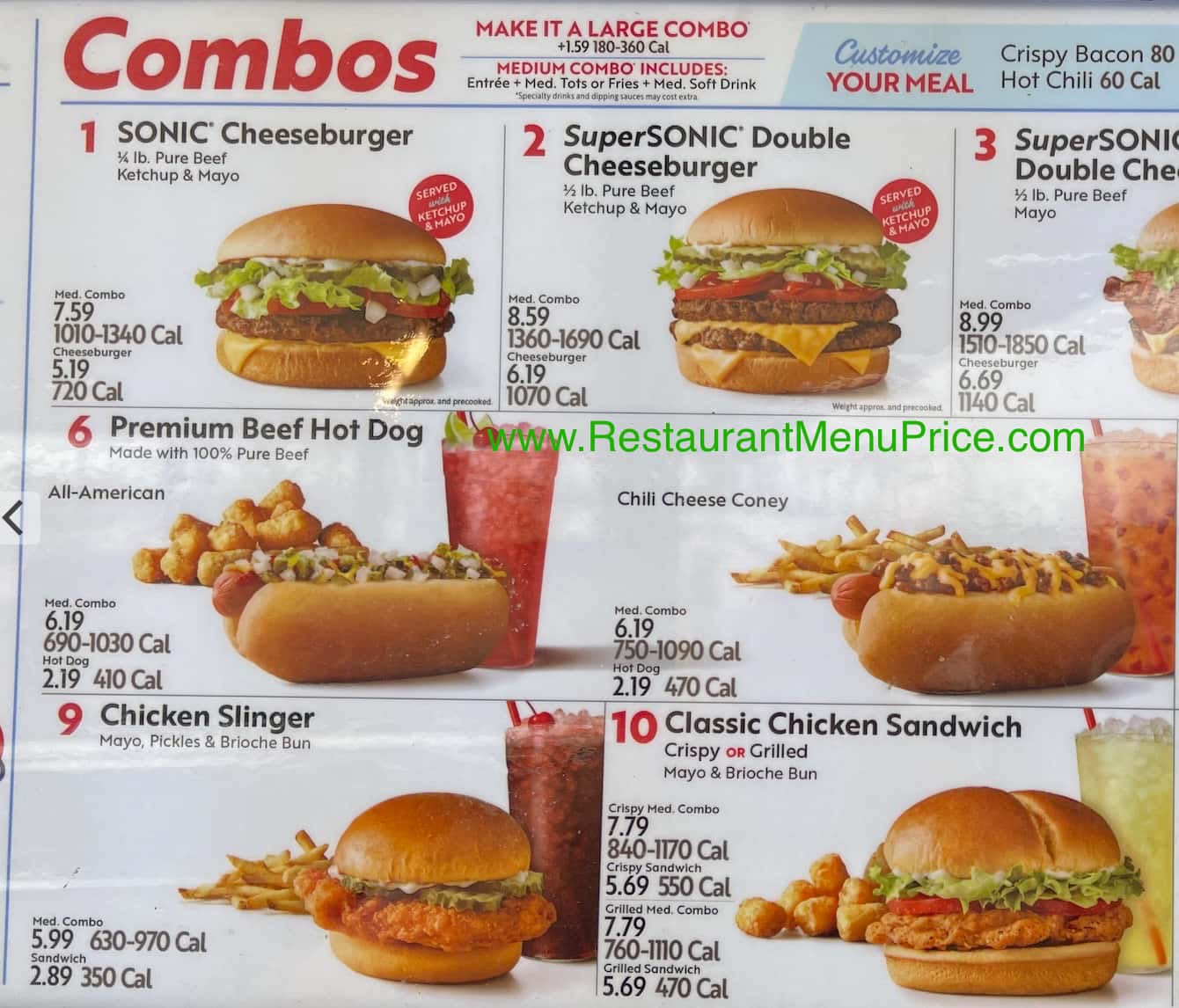 Sonic Drive-In Menu With Prices
