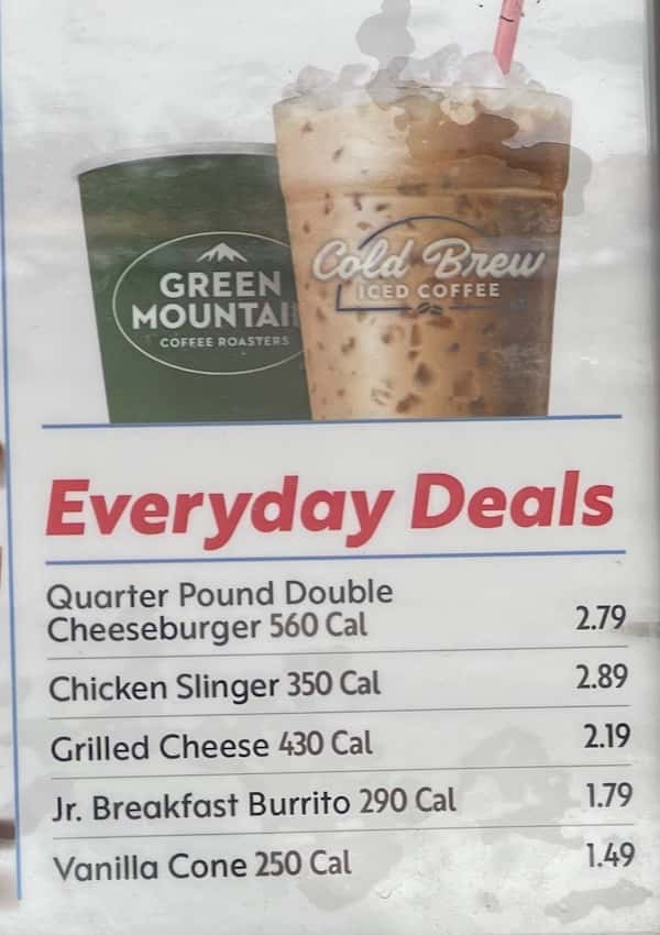 Sonic Drive-In Everyday Deals Menu