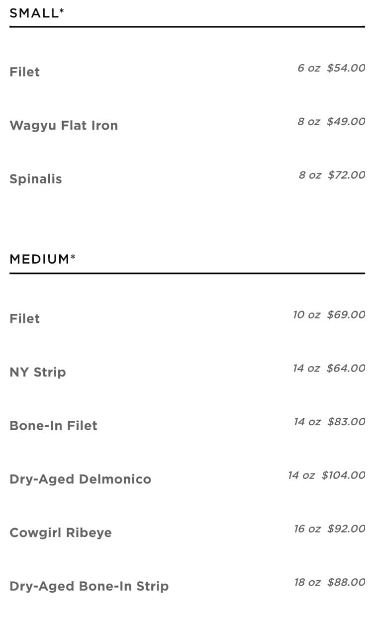 STK Steakhouse Brunch Menu