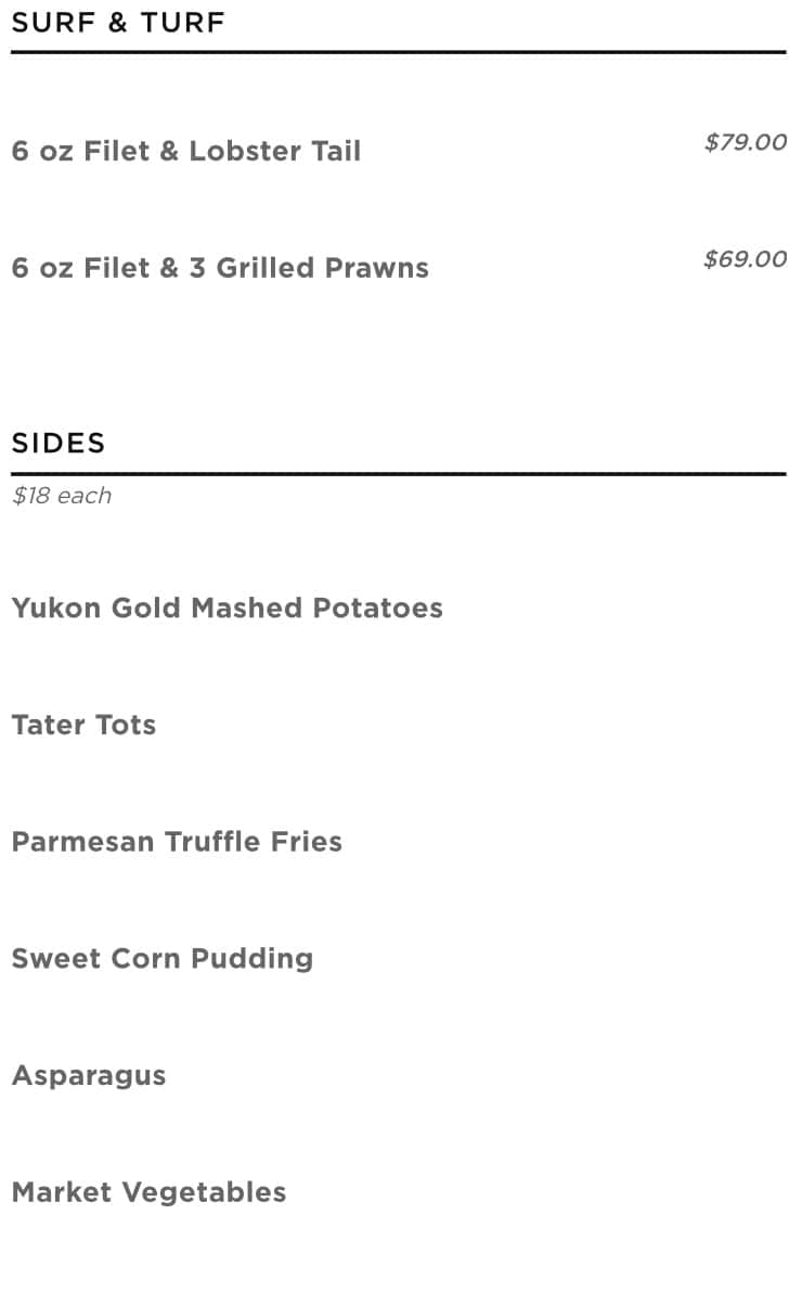 STK Steakhouse Brunch Menu