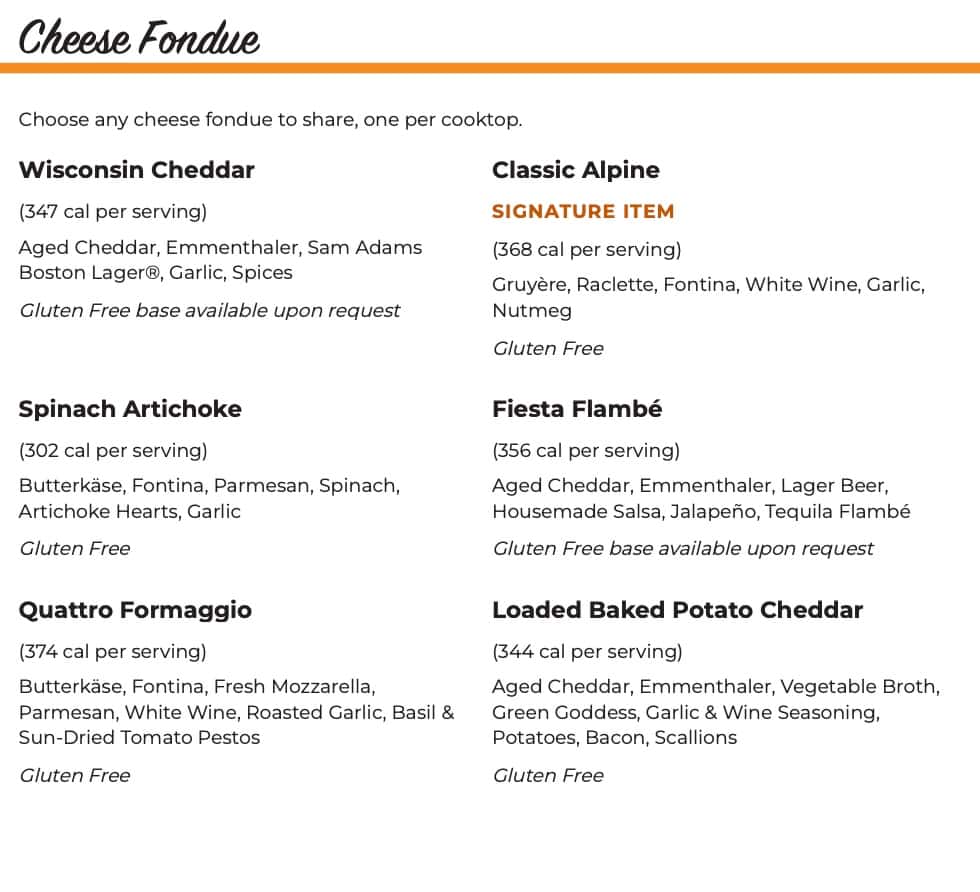 The Melting Pot Thursdate Menu