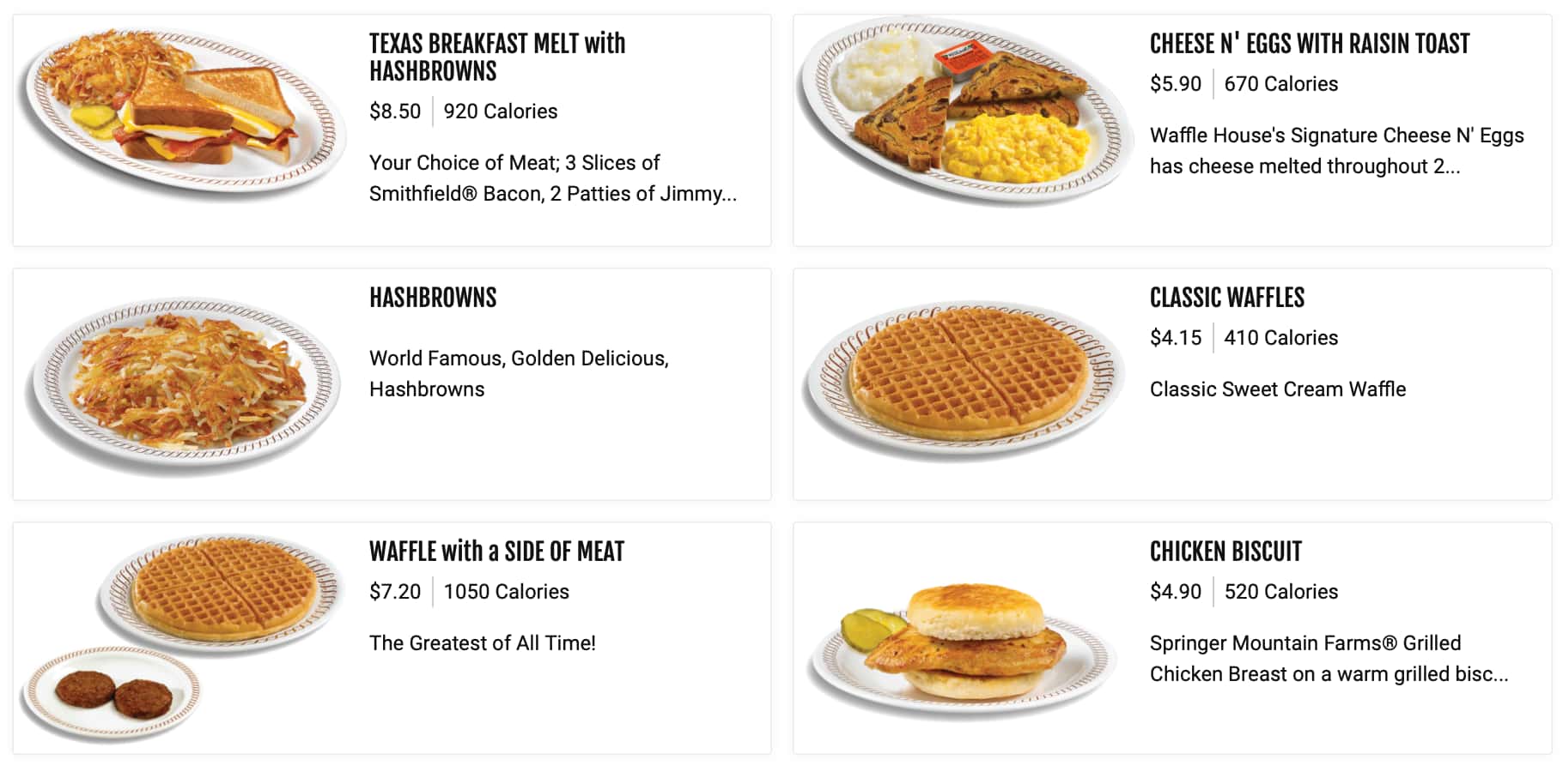Waffle House Menu With Prices - Lunch and Dinner Menu