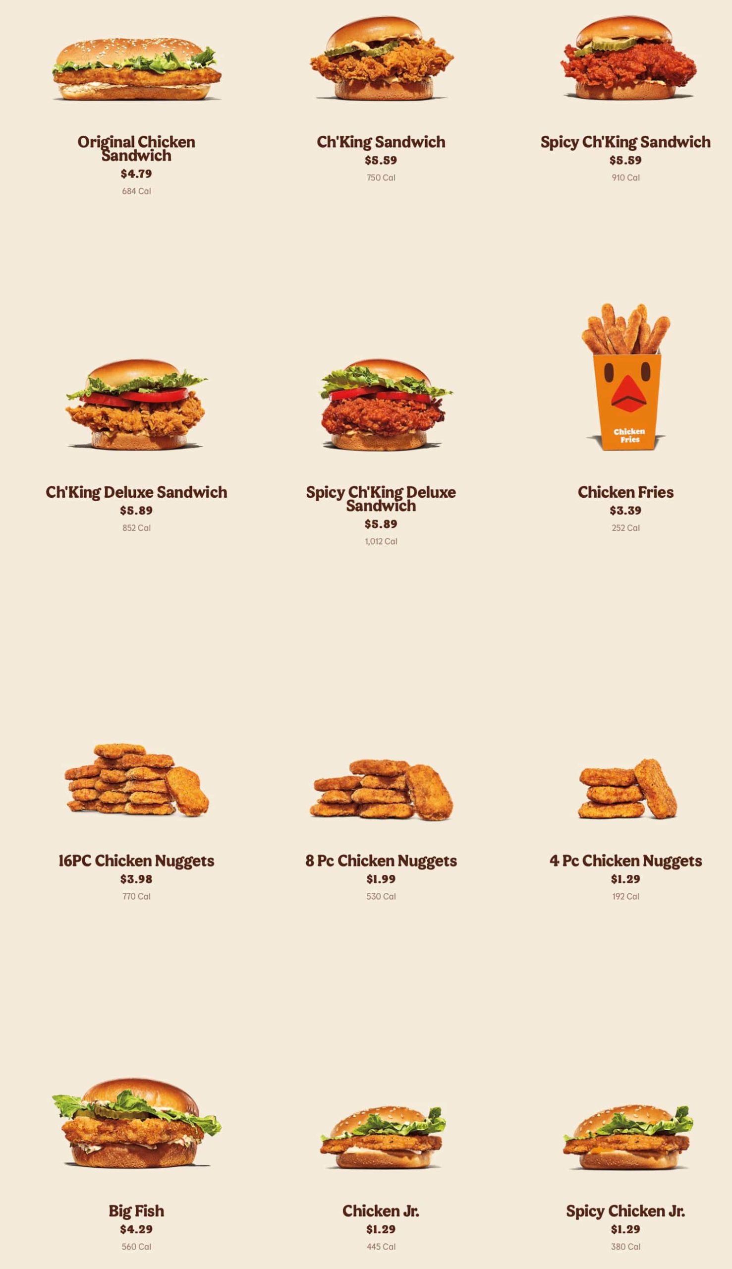 Burger King Anchorage Chicken and More Menu