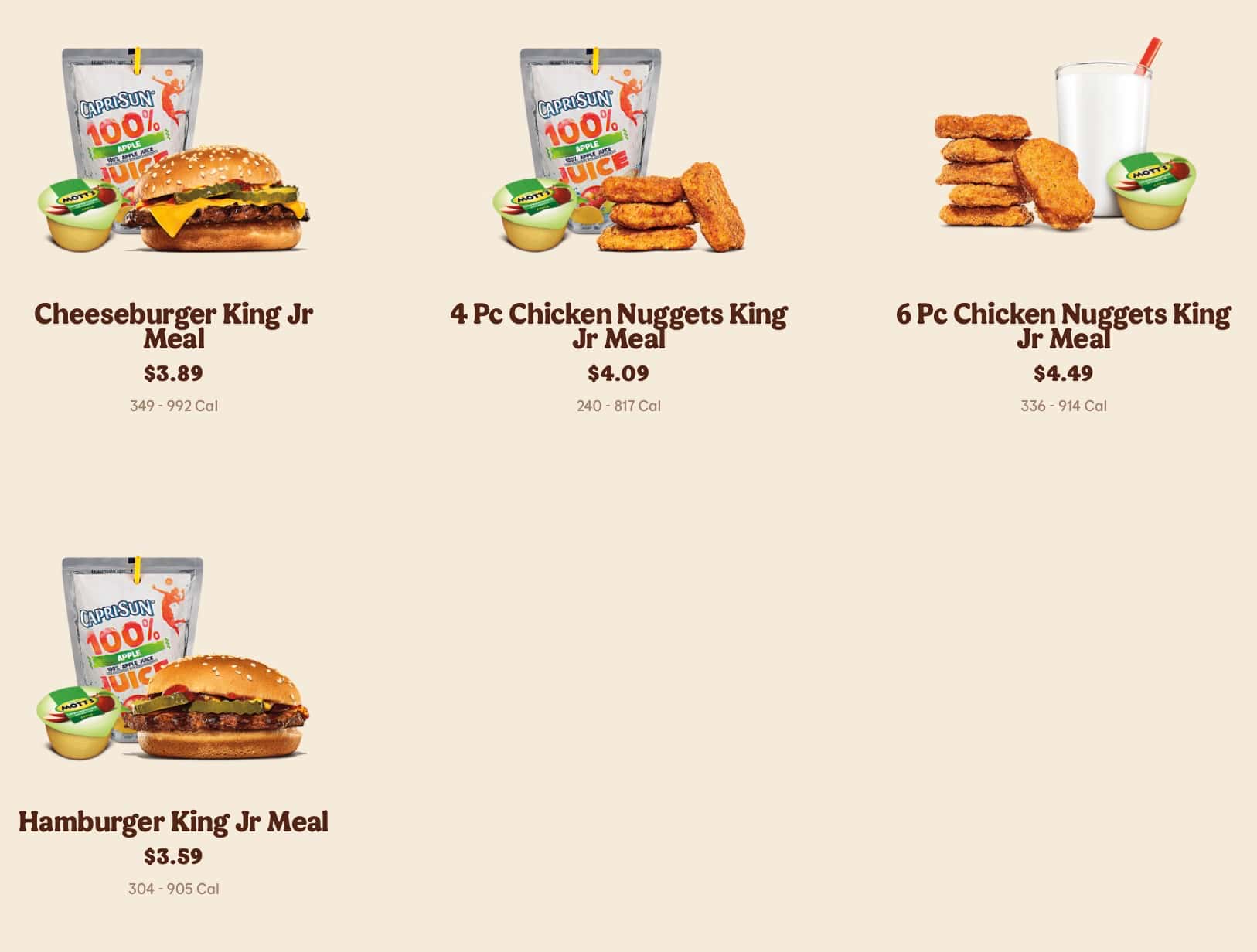 Burger King Anchorage King Jr. Menu