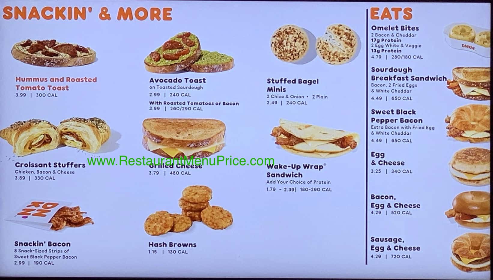 Dunkin' Donuts West Palm Beach Snacking and Eats Menu