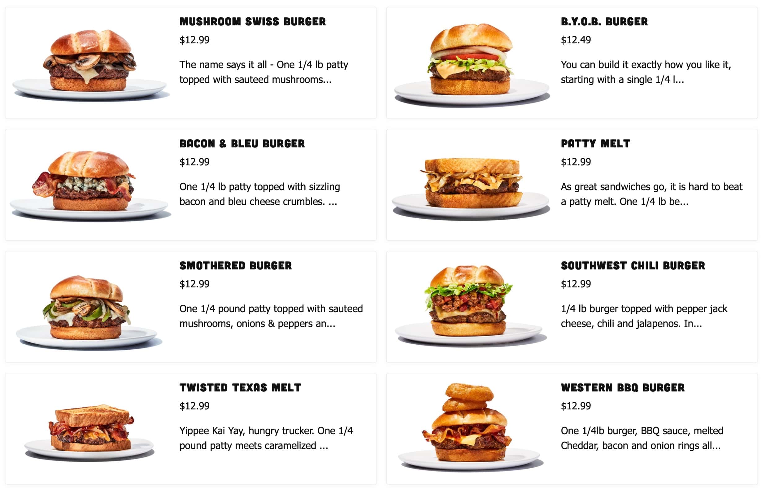 Hooters Burger Bar Menu