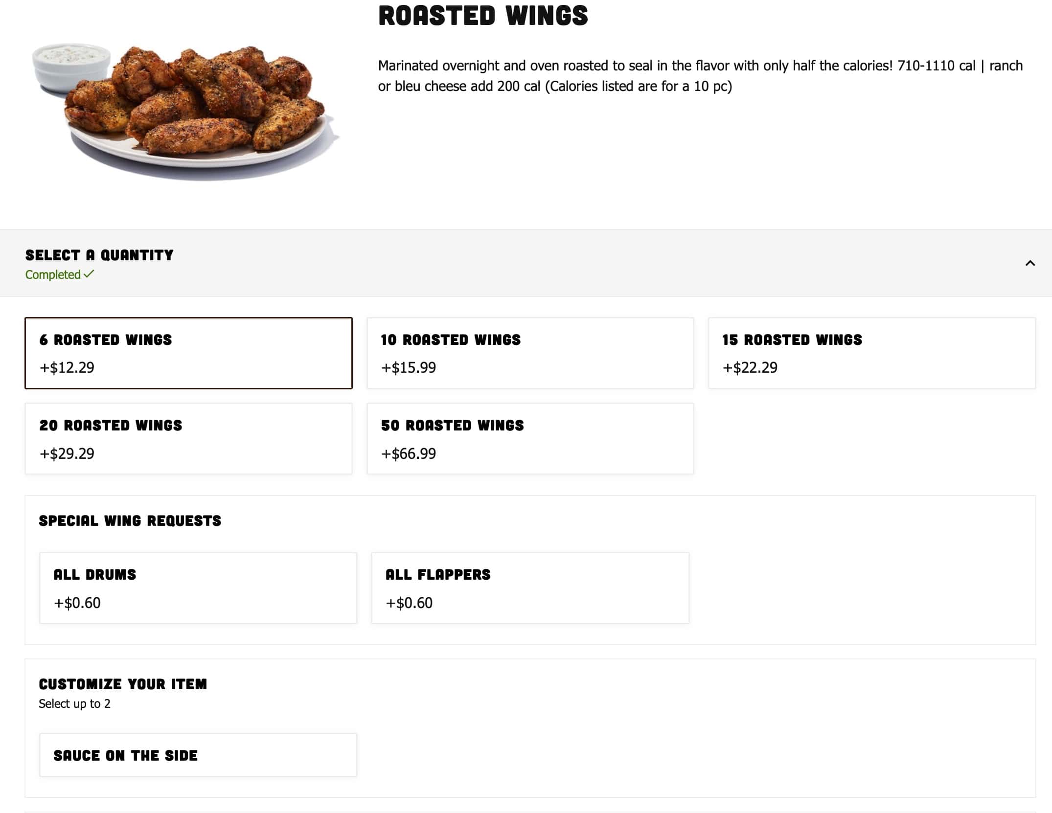 Hooters Wings Menu
