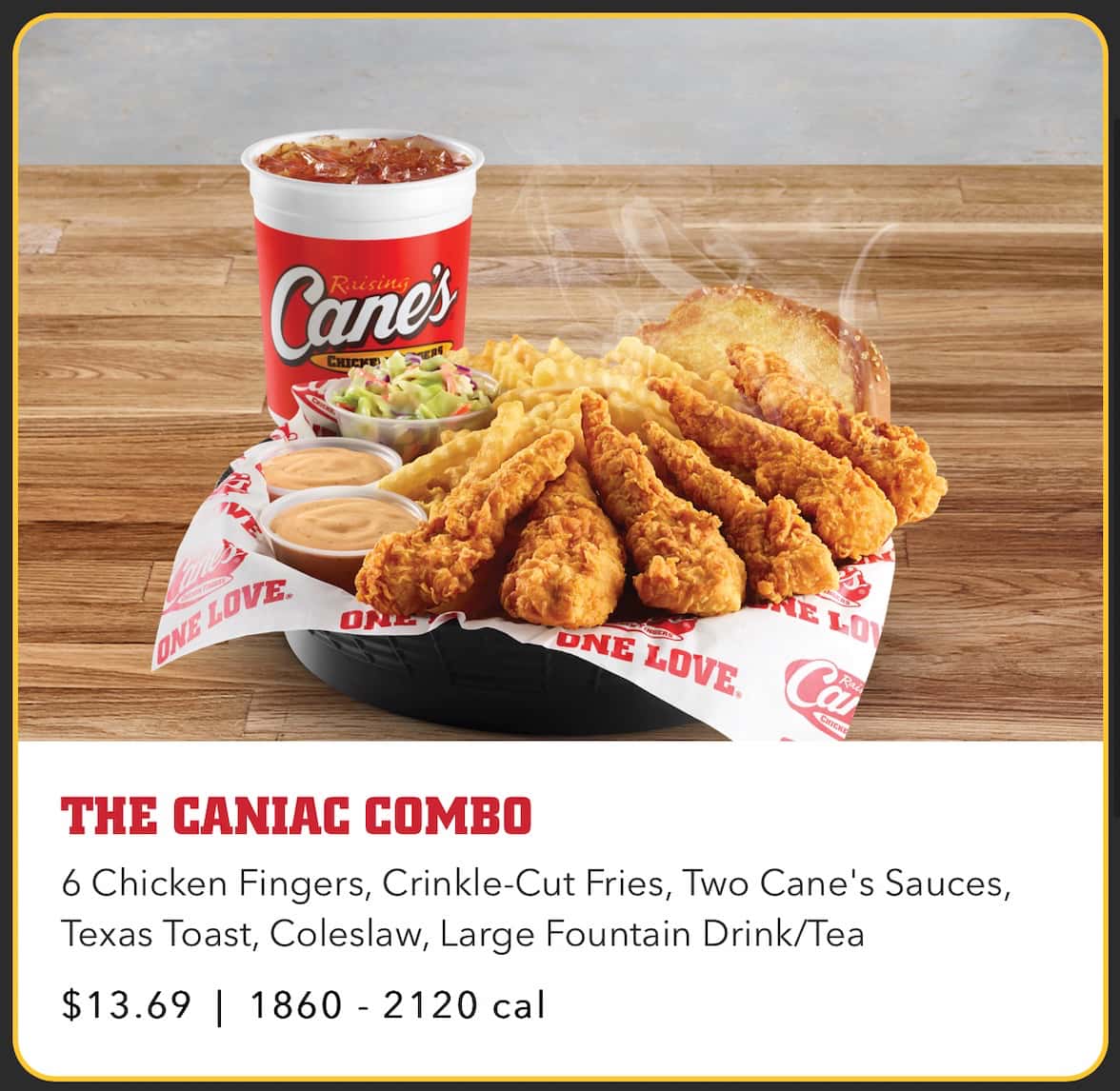 Raising Cane's Chicken Fingers Mentor, OH Menu (Updated February 2024)