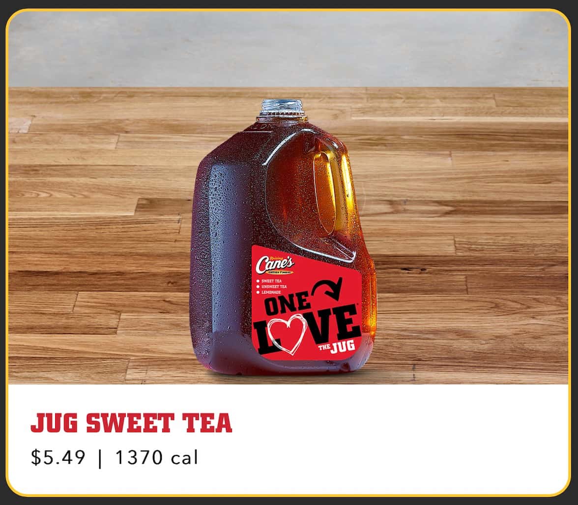 Raising Cane's  Drinks Menu