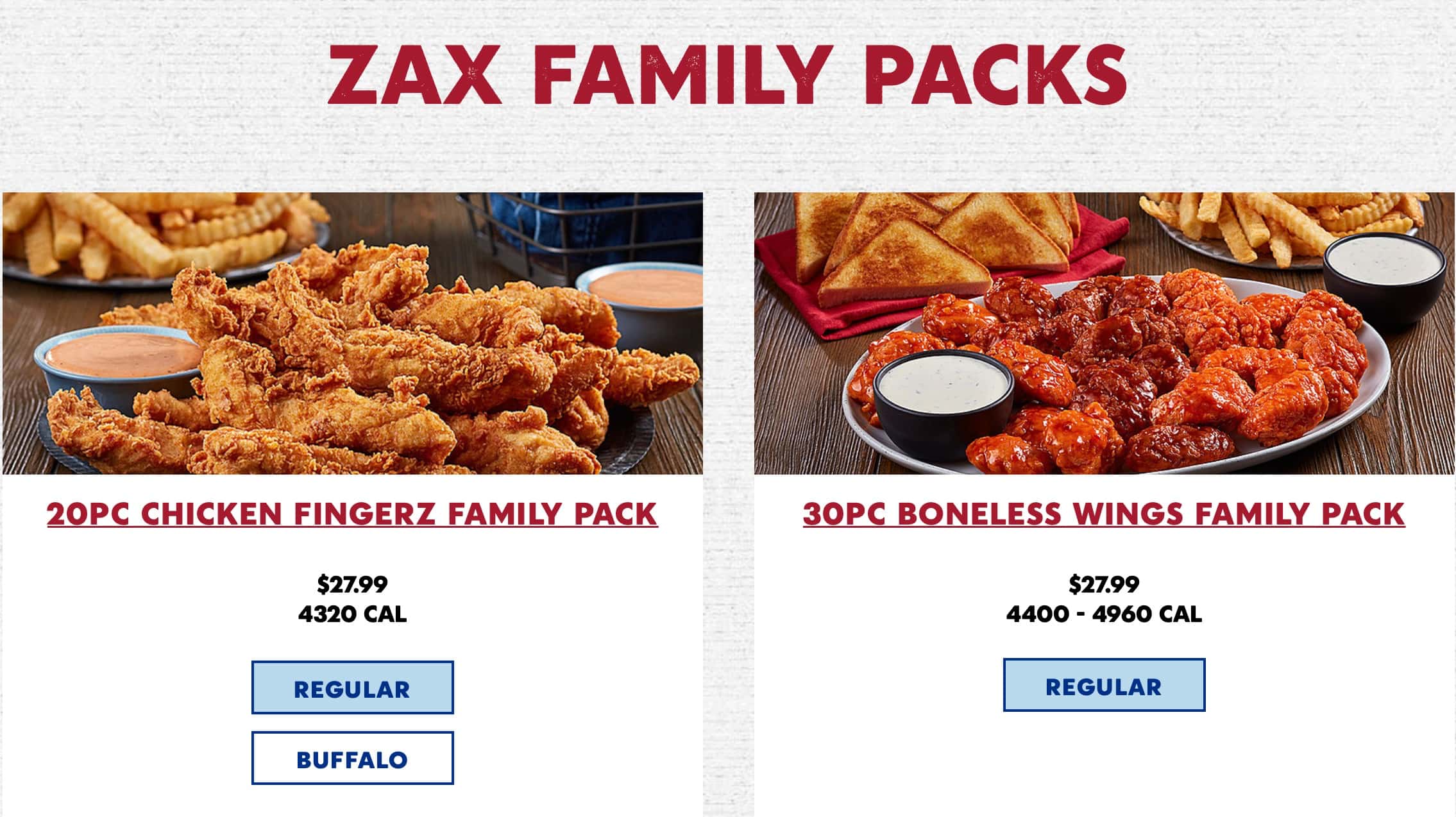 Zaxby's Menu With Prices