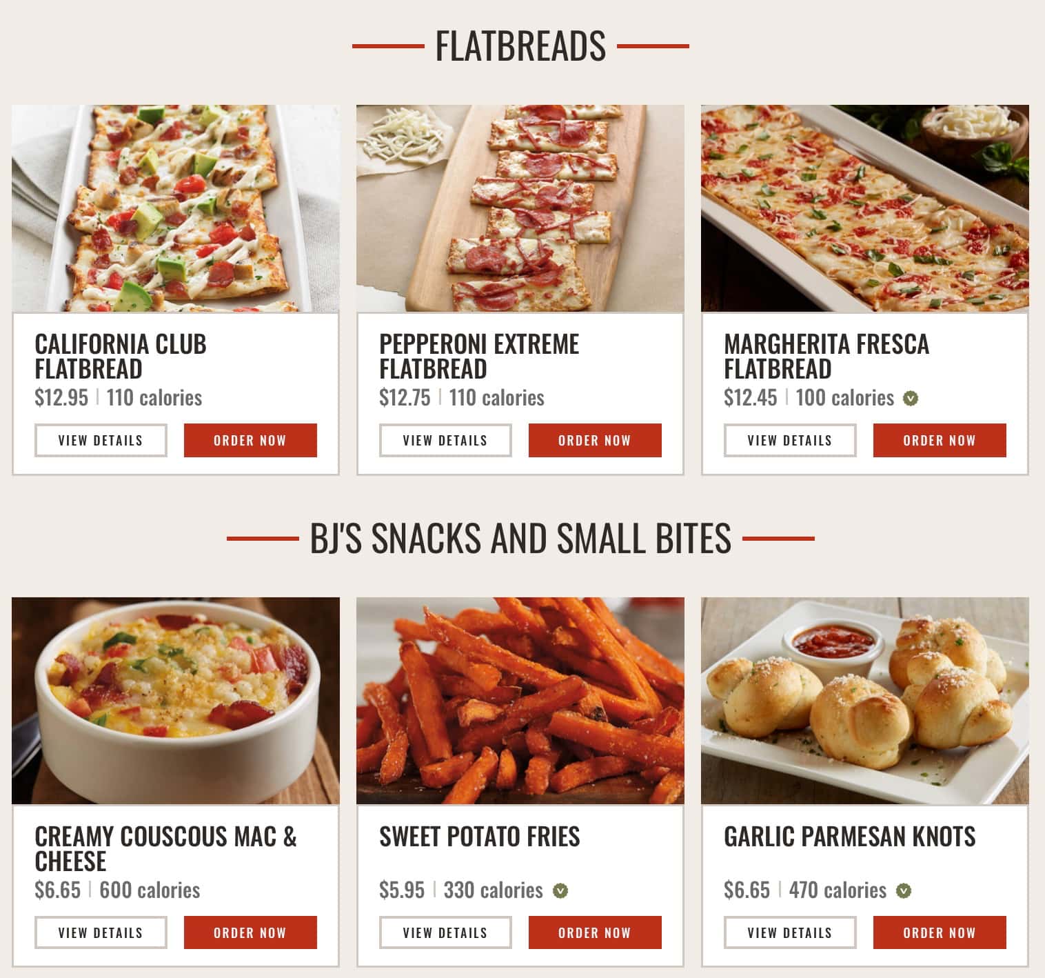 BJ\'s Restaurant and Brewhouse Appetizers Menu
