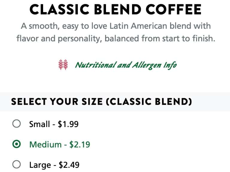 Krispy Kreme Anchorage Coffee Menu