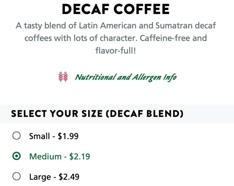 Krispy Kreme Anchorage Coffee Menu
