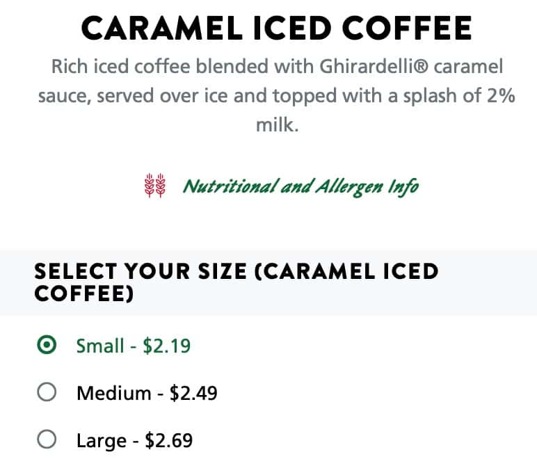 Krispy Kreme Anchorage Iced Coffee Menu