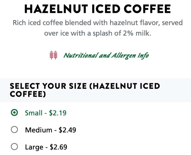 Krispy Kreme Anchorage Iced Coffee Menu