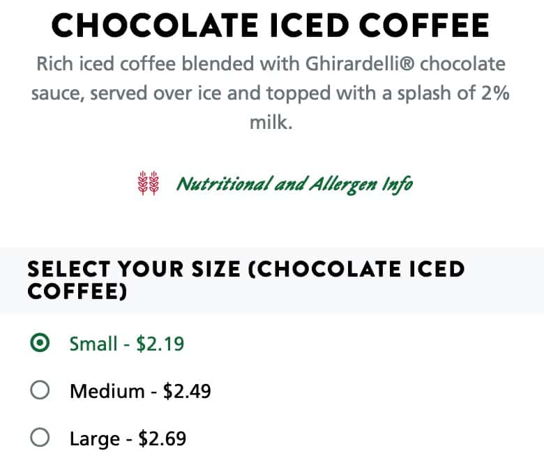 Krispy Kreme Anchorage Iced Coffee Menu