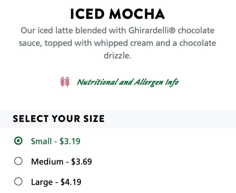 Krispy Kreme Anchorage Mocha Menu