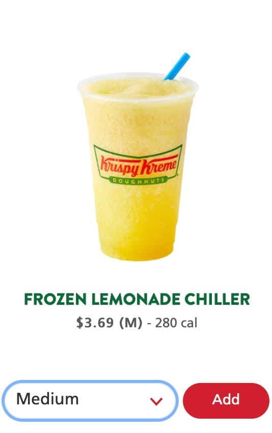 Krispy Kreme Anchorage Juice and Chillers Menu