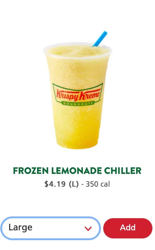 Krispy Kreme Anchorage Juice and Chillers Menu