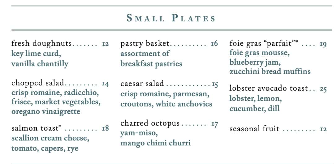 Steak 954 Brunch Menu