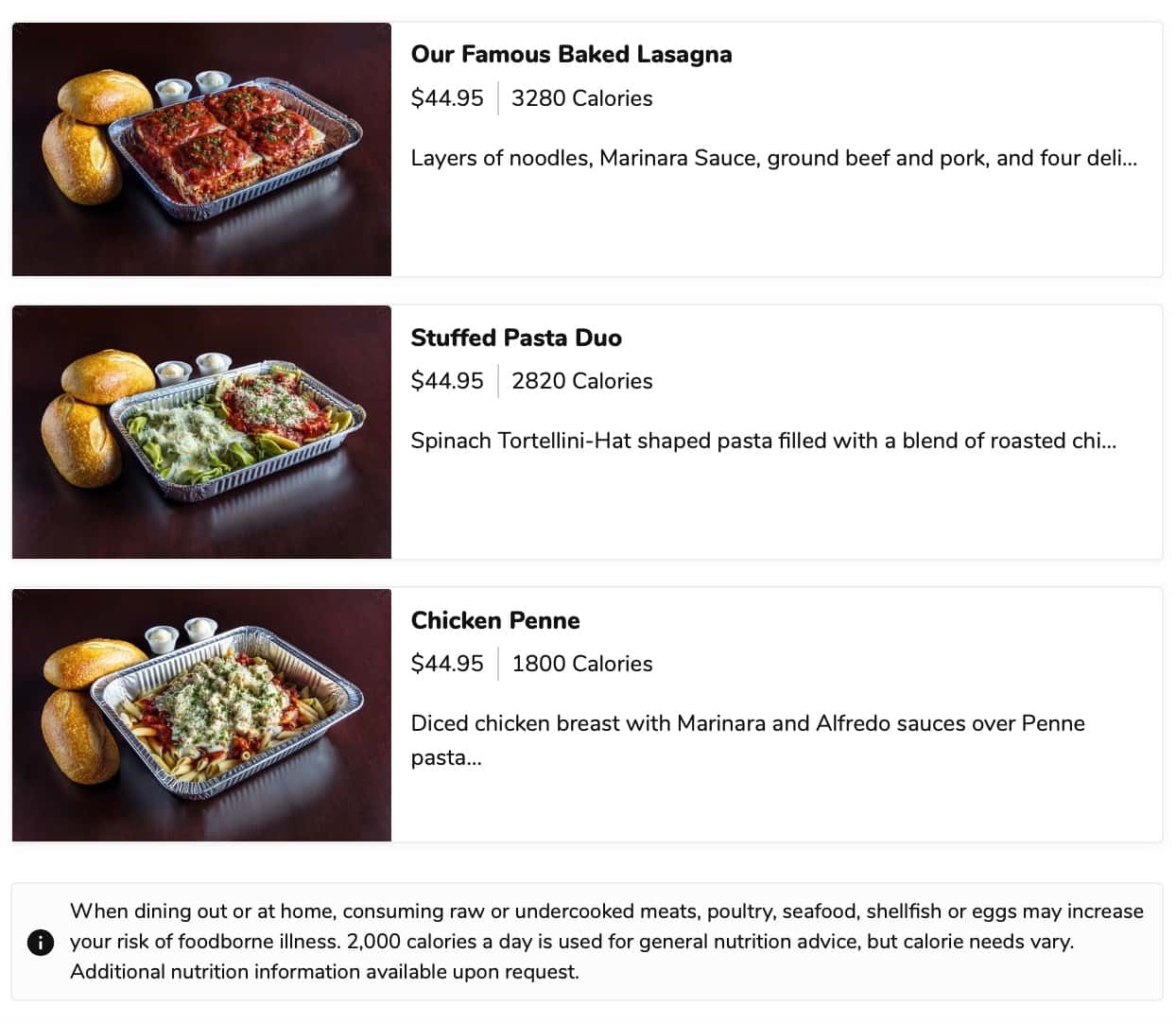 The Old Spaghetti Factory Factory Family Feast Menu