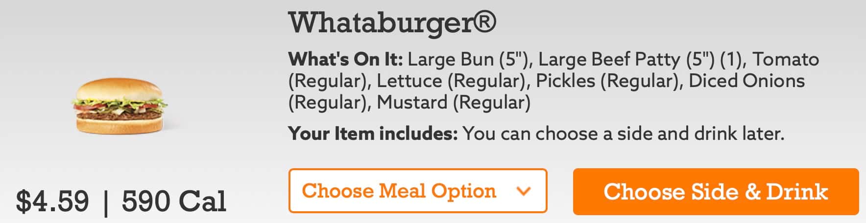 Whataburger Burgers Menu With Prices