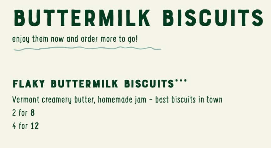 Bubby's Pie Co. Biscuits Menu