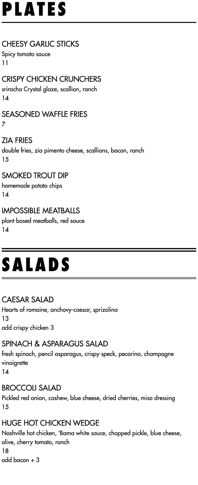Emmy Squared Pizza Lunch and Dinner Menu