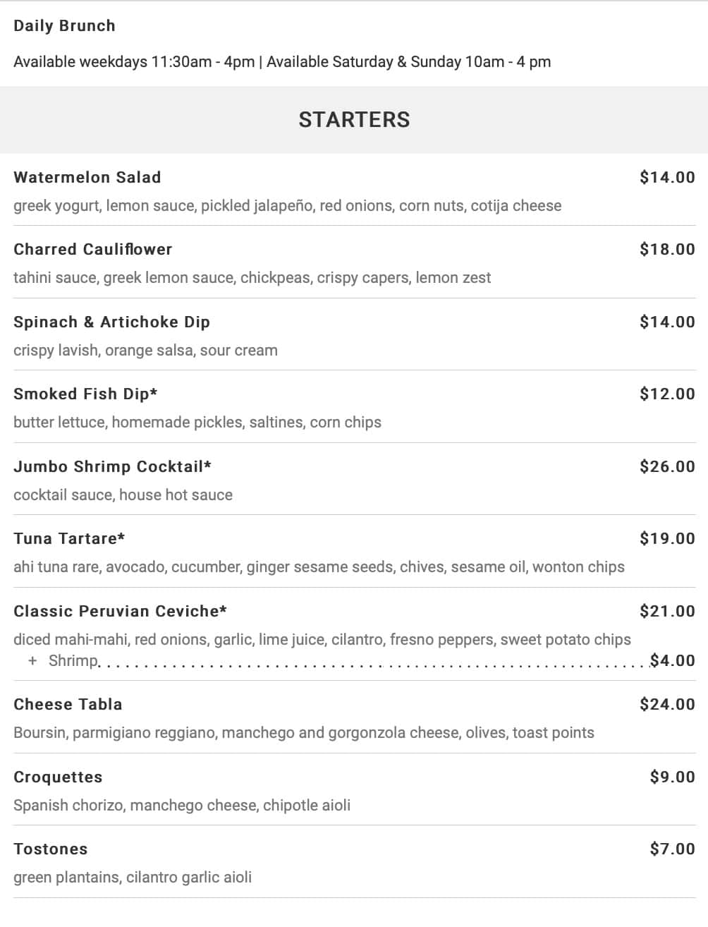 Glass and Vine Brunch and Lunch Menu