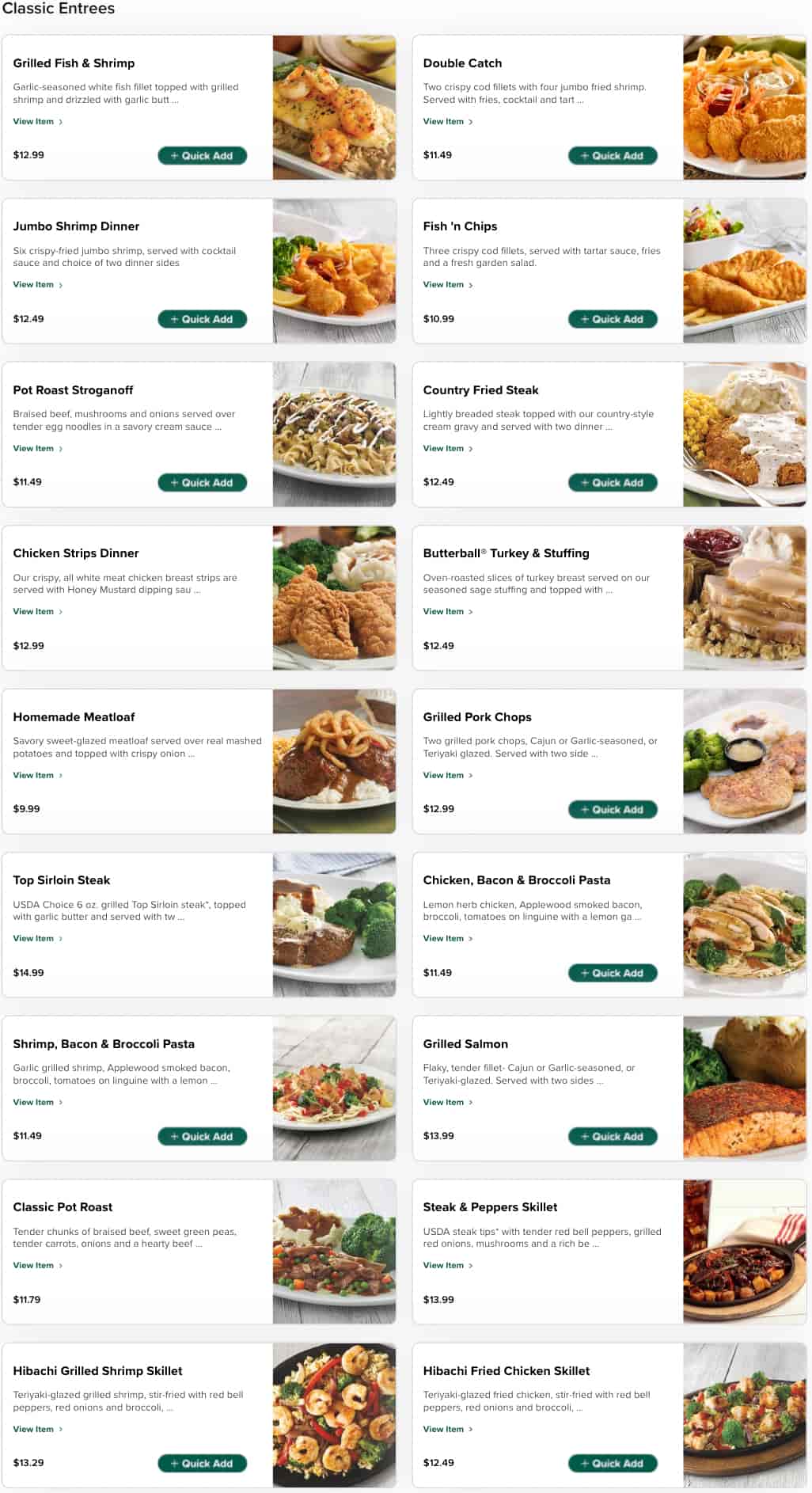Perkins Restaurant and Bakery Lunch and Dinner Menu