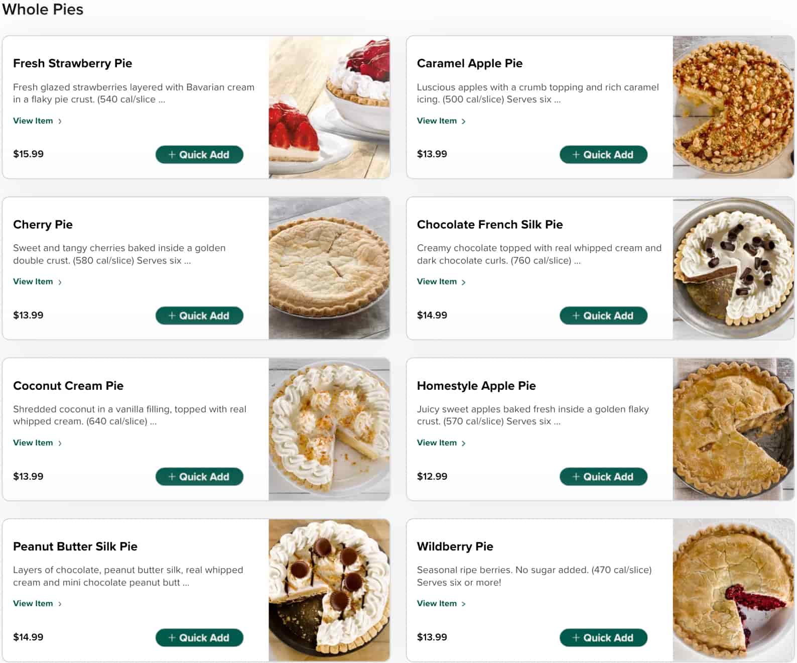 Perkins Restaurant and Bakery Bakery Menu