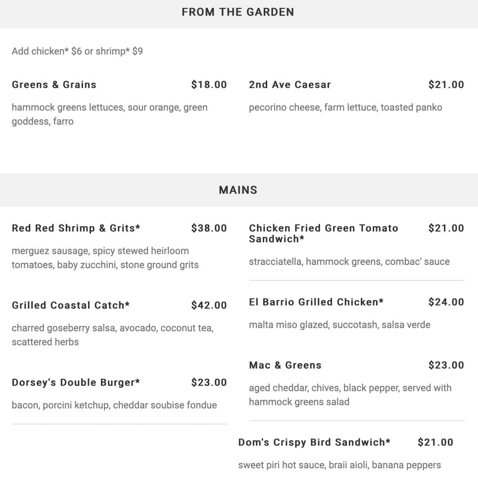 Red Rooster Overtown Lunch Menu