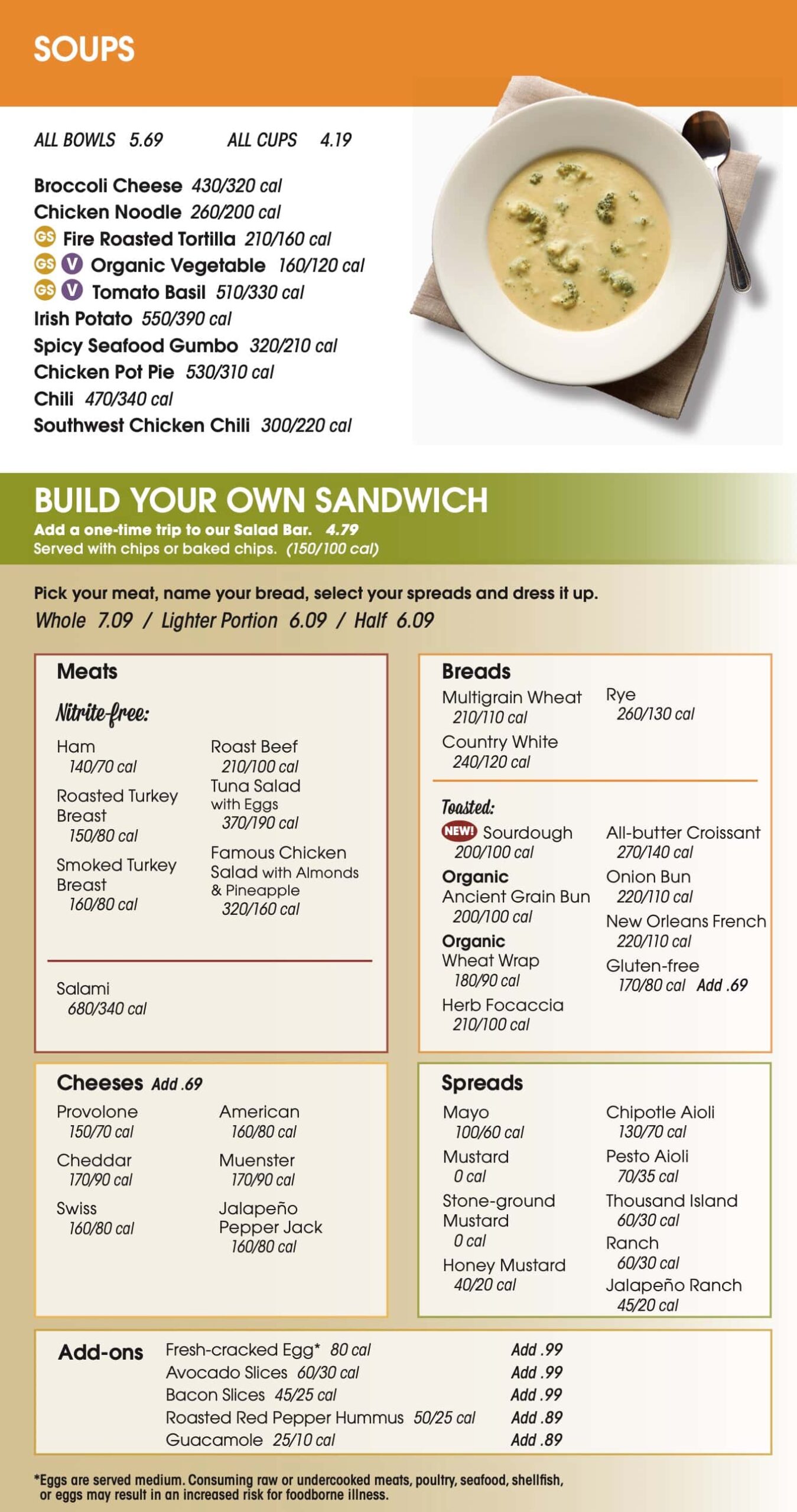 Jason's Deli Soups and Build YourOwn Sandwich Menu