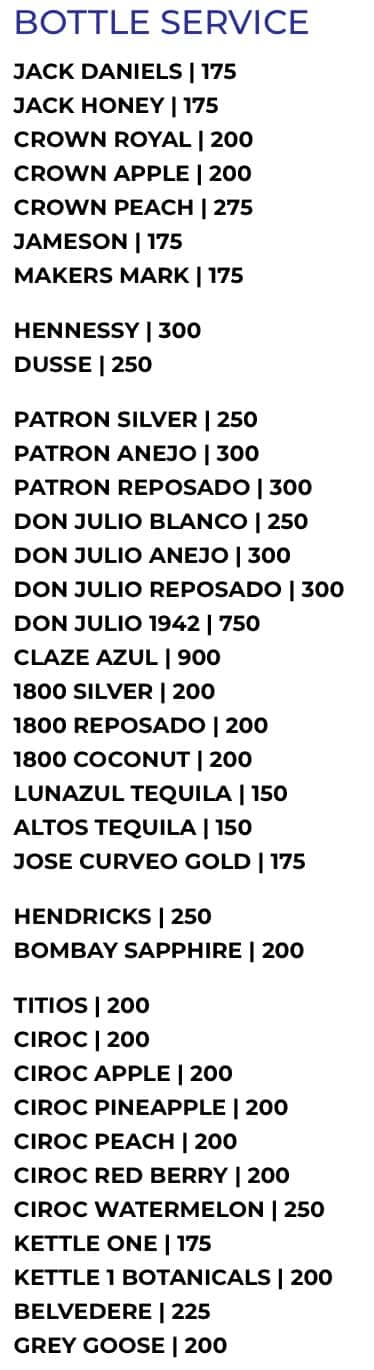 Nouvea Bar and Grill College Park Drinks Menu