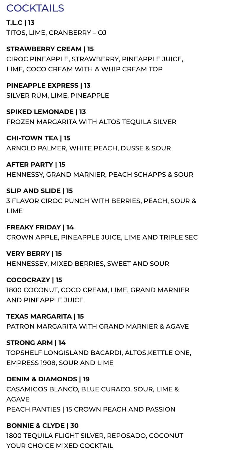 Nouvea Bar and Grill Jonesboro Drinks Menu