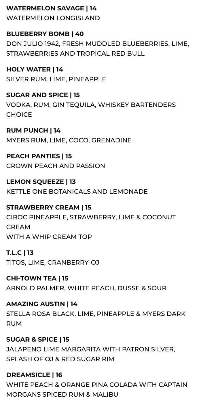 Nouvea Bar and Grill Jonesboro Drinks Menu