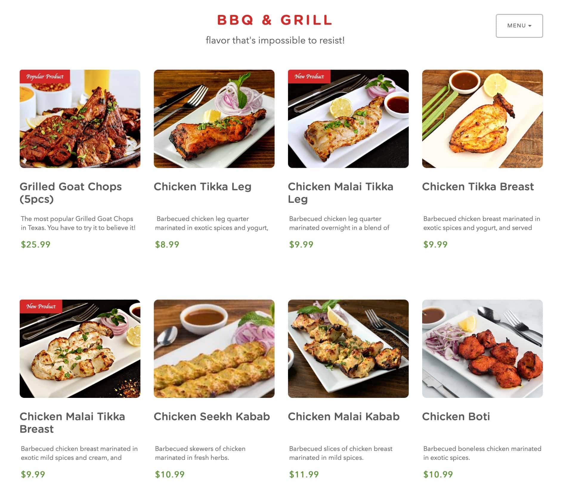 Aga's Restaurant and Catering BBQ and Grill Menu
