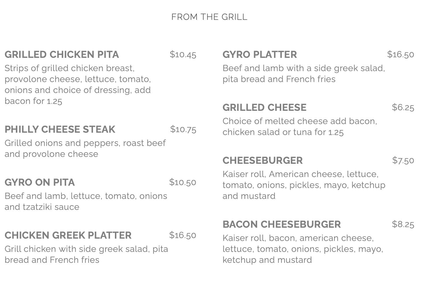 Arepa Please From The Grill Menu