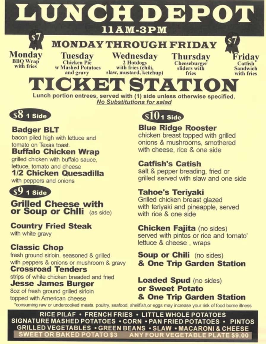 Boxcar Grille Lunch Menu