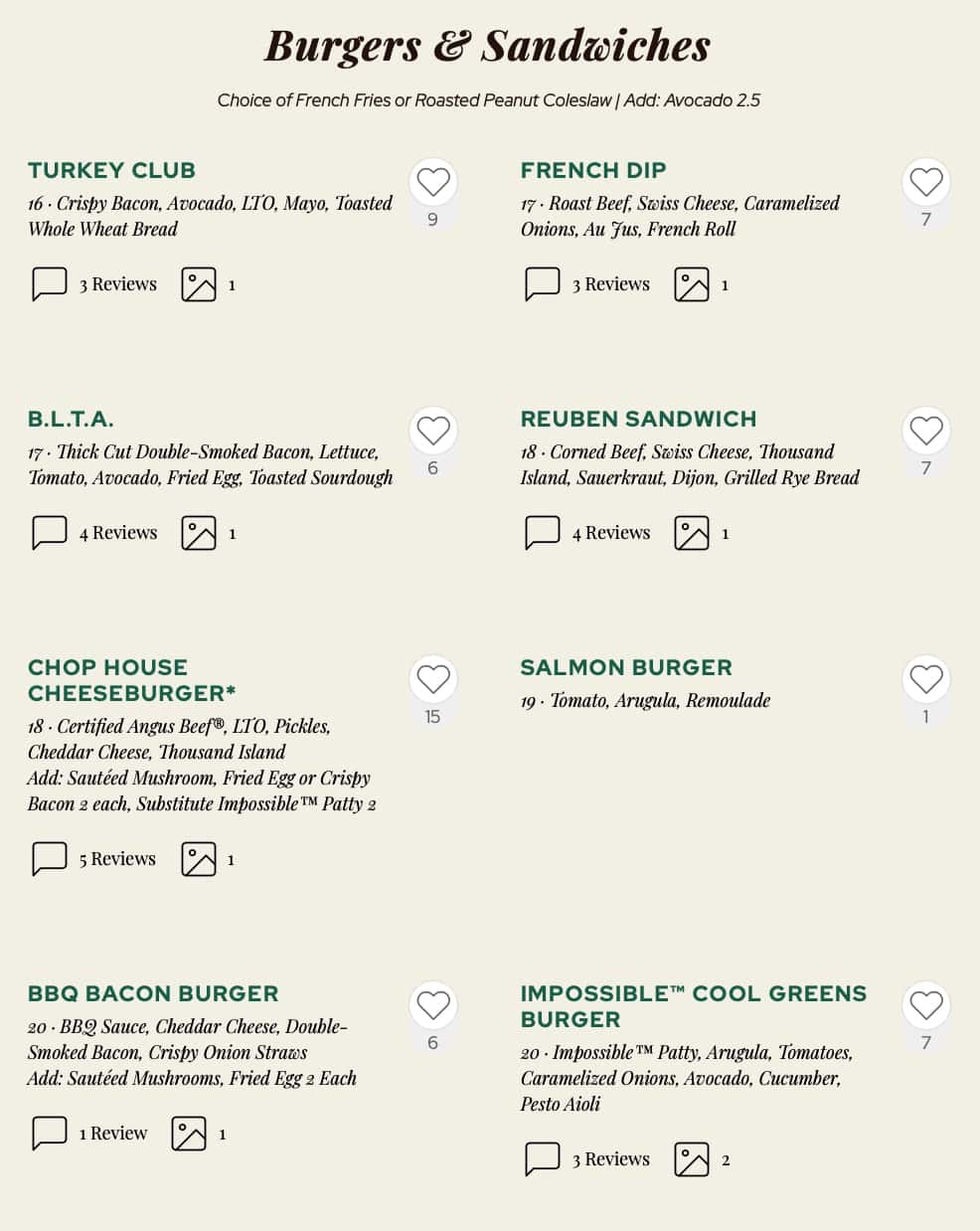 Daily Grill Lunch and Dinner Menu