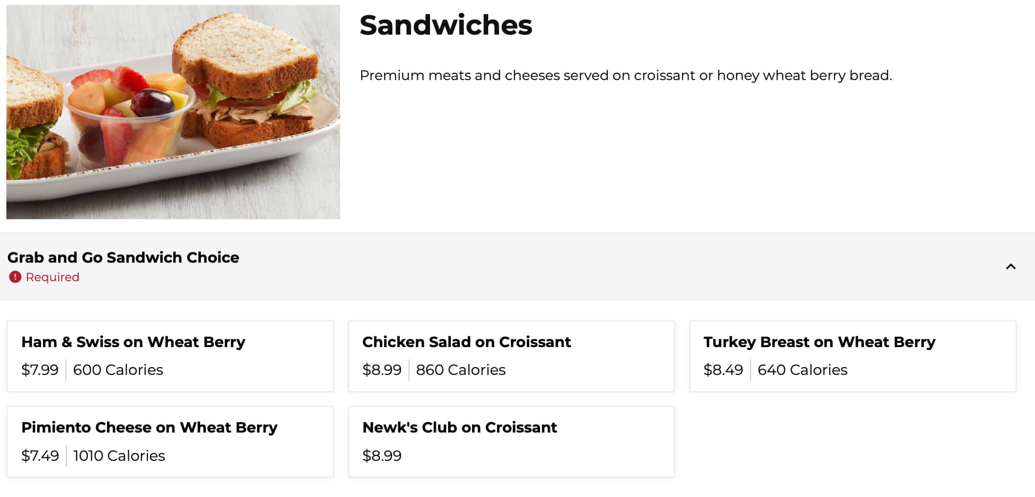 Newk's Eatery Grab and Go Menu
