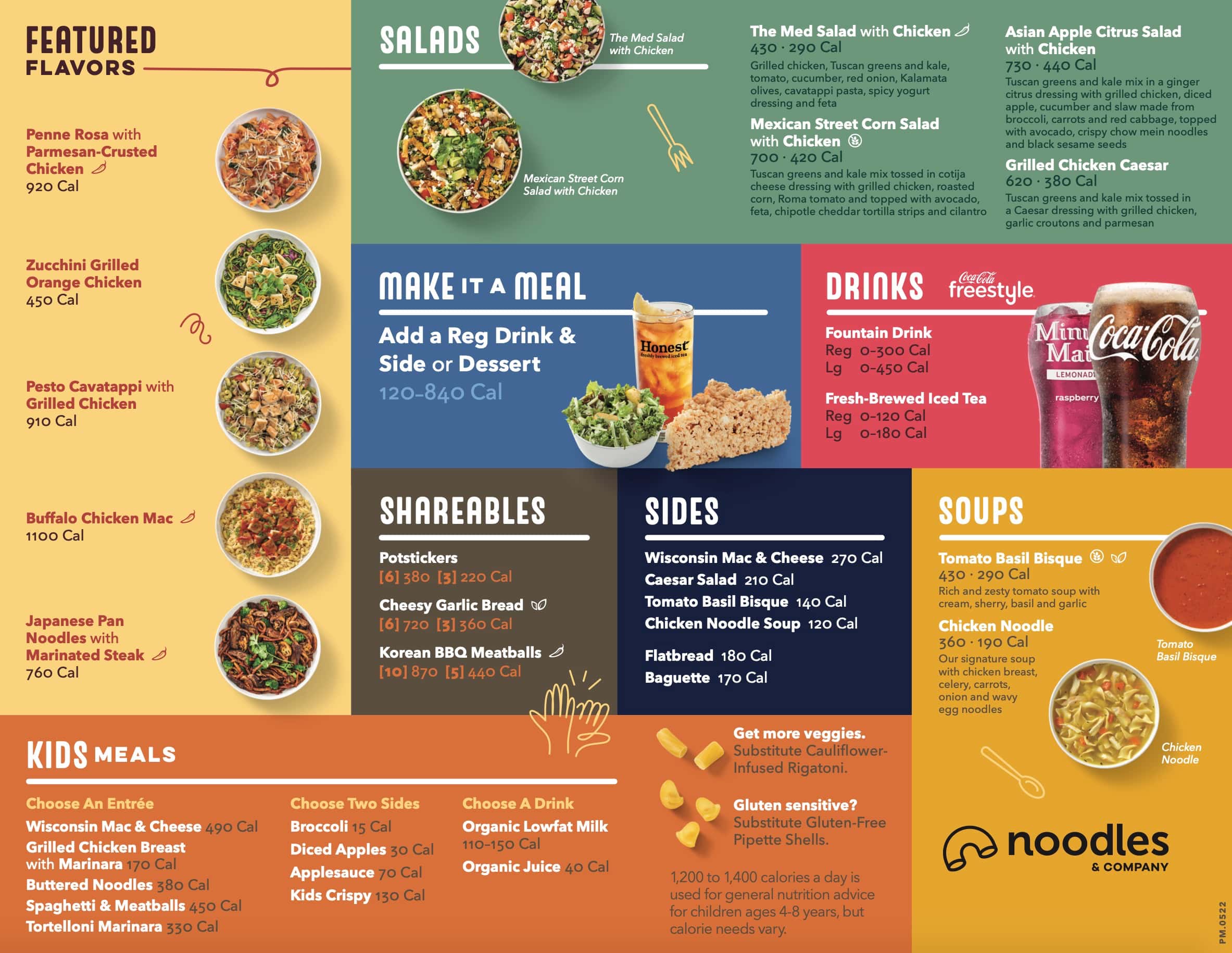 Noodles and Company Salads, Drinks, Soups, Kids, Shareables Menu